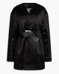 Jil Sander Belted satin jacket - Black Black