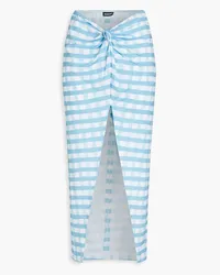 Jacquemus Nodi knotted gingham pareo - Blue Blue