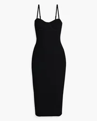 Helmut Lang Ribbed-knit midi dress - Black Black