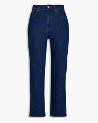 7 for all mankind Logan Stovepipe cropped high-rise straight-leg jeans - Blue Blue