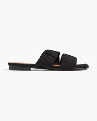 Ganni Ruched satin sandals - Black Black