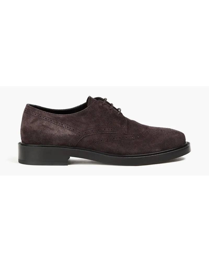 Perforated suede brogues - Purple