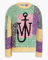 J.W.Anderson Patchwork-effect bouclé-knit sweater - Multicolor Multicolor