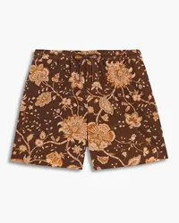 Zimmermann Short-length floral-print swim shorts - Brown Brown