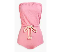 Victor seersucker bandeau swimsuit - Pink