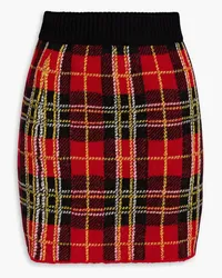 RED Valentino Checked wool mini skirt - Red Red