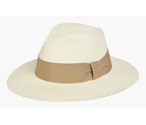 Rafael grosgrain-trimmed straw panama hat - Neutral
