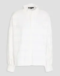 Maje Embroidered cotton-mousseline shirt - White White