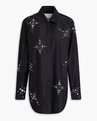 3.1 phillip lim Embellished cotton-blend poplin shirt - Black Black