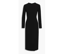Wool-blend crepe dress - Black