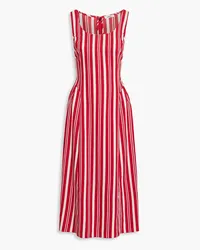 Jason Wu Pleated striped crepe midi dress - Red Red