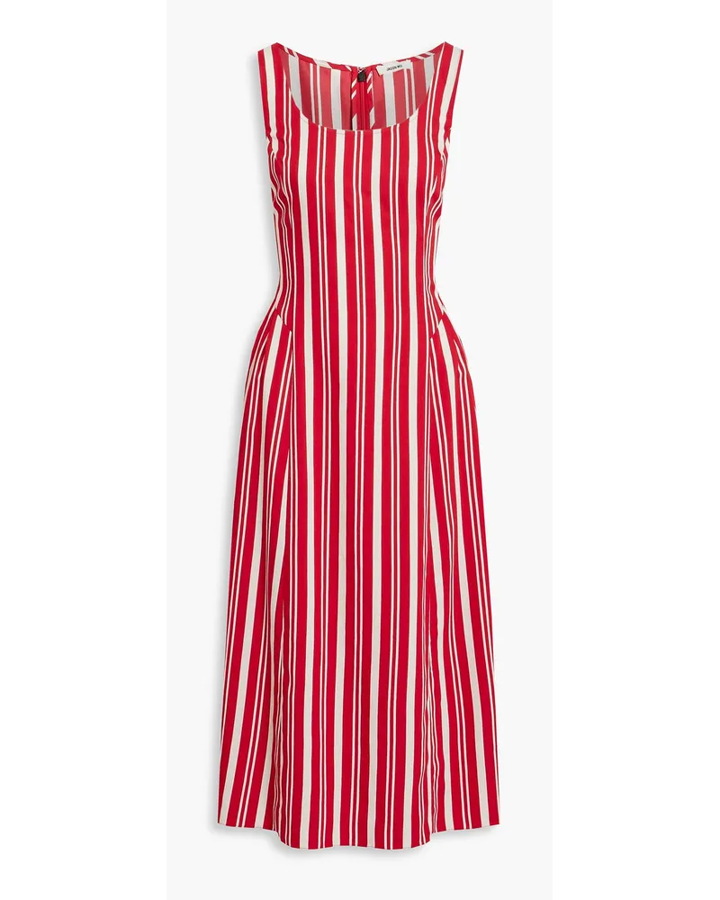 Jason Wu Pleated striped crepe midi dress - Red Red