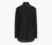 Crystal-embellished cotton-poplin shirt - Black
