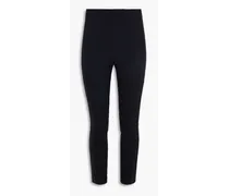 Simone twill cotton-blend skinny pants - Black