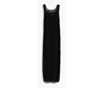Shali crocheted linen maxi dress - Black