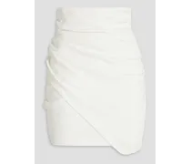 Lannie wrap-effect draped crepe mini skirt - White