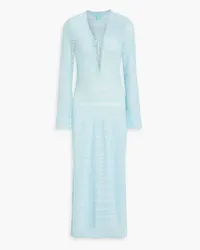 Melissa Odabash Maddison lace-up crochet midi dress - Blue Blue