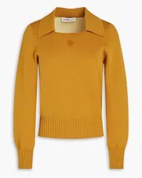 Tory Burch Embroidered knitted sweater - Brown Brown