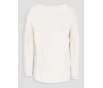 Crochet-knit sweater - White