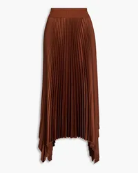 Joseph Ade asymmetric pleated satin midi skirt - Brown Brown