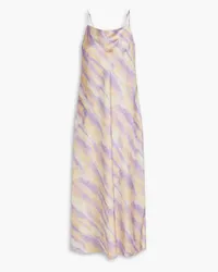 Vince Printed satin midi slip dress - Purple Purple