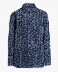 Frame Denim Oversized frayed denim shirt - Blue Blue