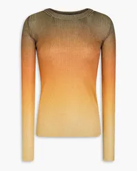 Etro Dégradé metallic ribbed-knit top - Yellow Yellow