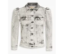 Retrofête Ada distressed bleached denim jacket - Gray Gray