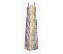 Metallic crochet-knit maxi dress - Multicolor