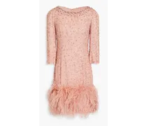Embellished crepe mini dress - Pink