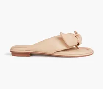 Soft Clarita bow-embellished padded leather sandals - Neutral