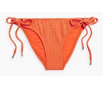 Venice metallic jacquard low-rise bikini briefs - Orange