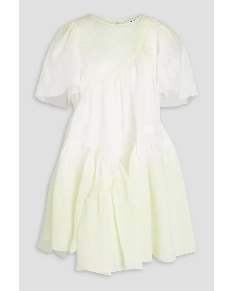 Sandro Tiered dégradé linen-blend gauze mini dress - White White
