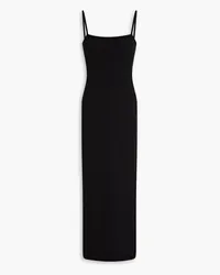 Anna Quan Ribbed stretch-cotton jersey midi dress - Black Black