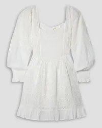 LoveShackFancy Preslina ruffled broderie anglaise cotton mini dress - White White