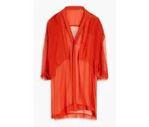 Silk-chiffon shirt - Orange