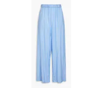 Nadine Harper striped silk straight-leg pants - Blue