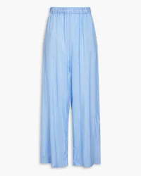 Le Kasha 1918 Nadine Harper striped silk straight-leg pants - Blue Blue