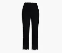 Corded lace bootcut pants - Black