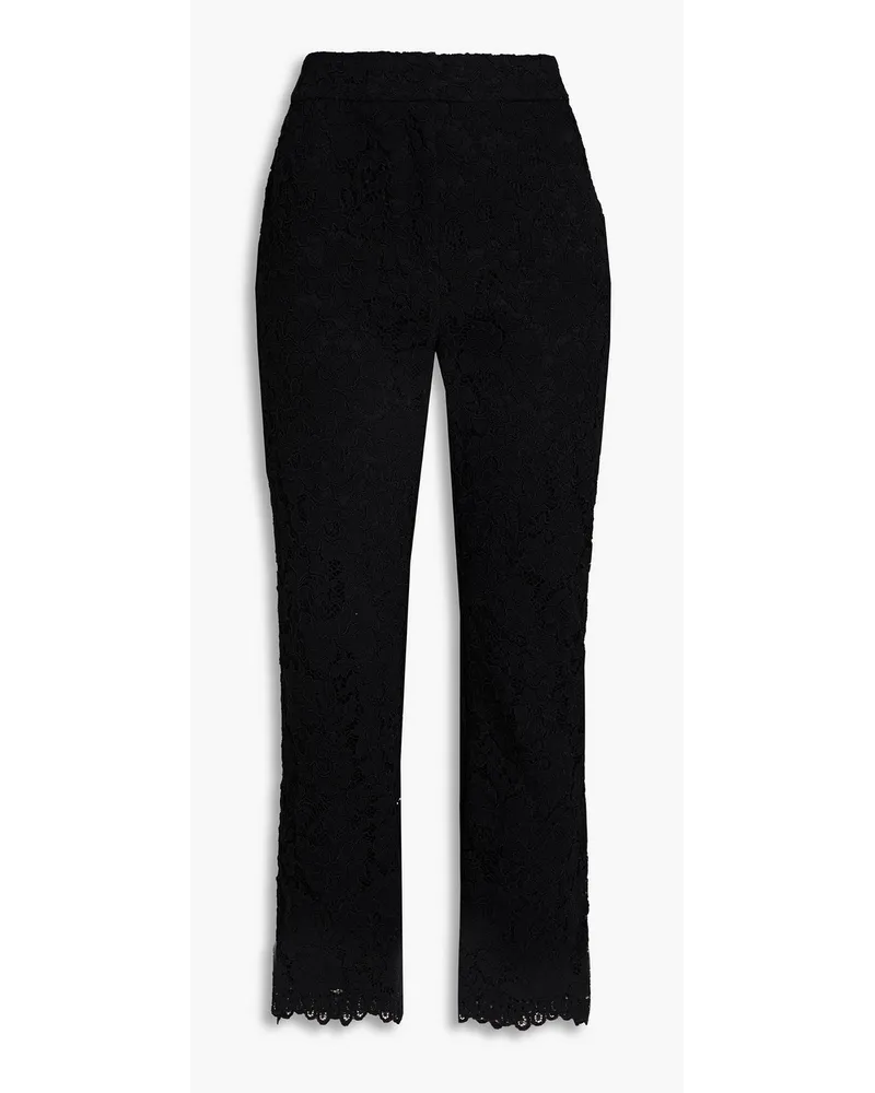 Corded lace bootcut pants - Black