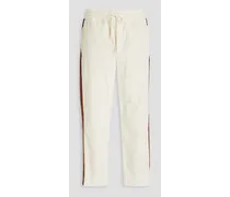Striped cotton-blend corduroy pants - White