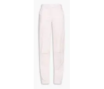 Cotton-blend straight-leg pants - Pink