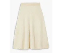 Frayed cotton-blend skirt - White
