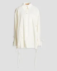 REJINA PYO Hollis oversized button-detailed cotton-blend shirt - White White