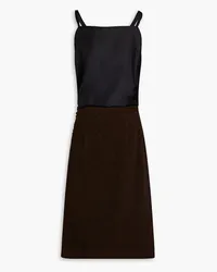 Maison Margiela Wool and silk-twill midi dress - Brown Brown