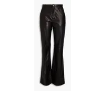 Nyong leather flared pants - Black