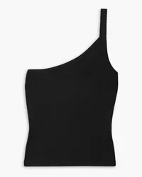 ATM One-shoulder ribbed stretch-modal jersey tank - Black Black