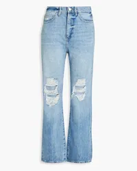 DL1961  Emilie distressed high-rise straight-leg jeans - Blue Blue