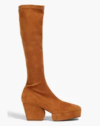 Zimmermann Suede platform knee boots - Brown Brown