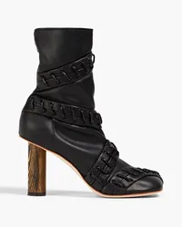 A.W.A.K.E. Greta lace-up faux leather ankle boots - Black Black